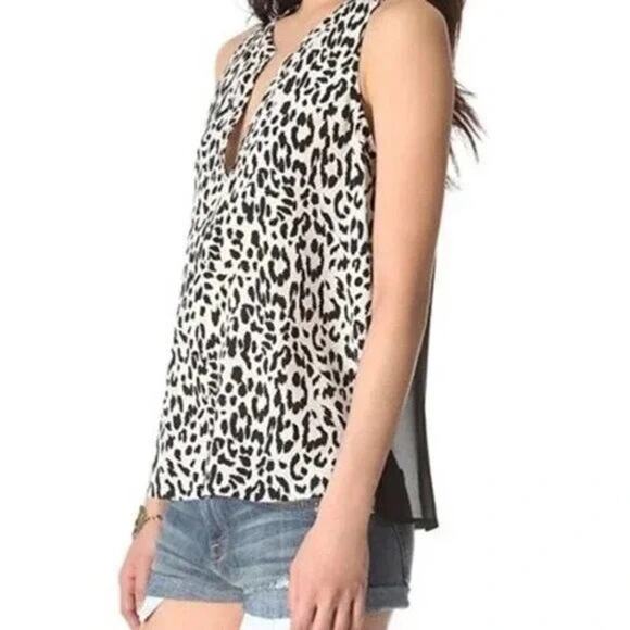 JOIE Corette Silk Animal Print Sleeveless Tank Blouse - M - Picture 2 of 10
